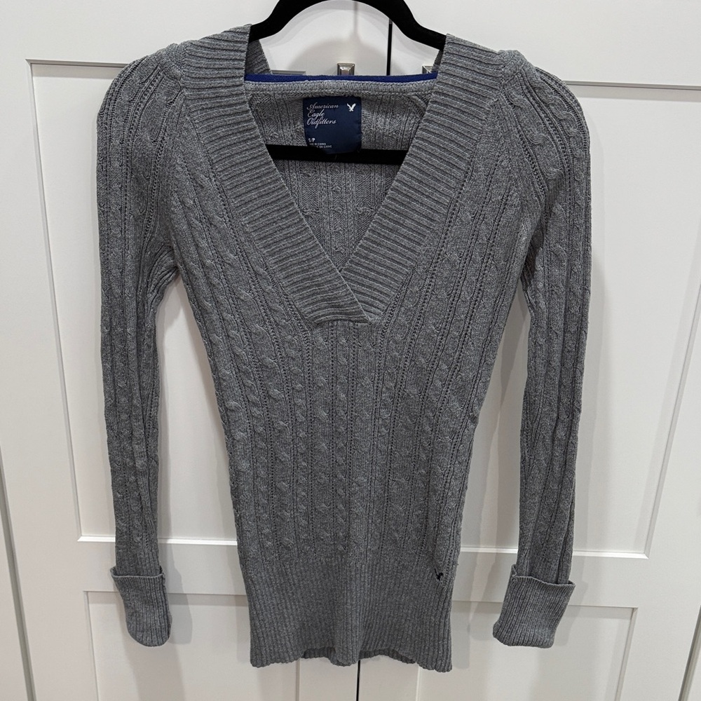 American Eagle Outfitters Gray Knit Sweater